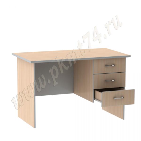 Стол однотумбовый с ящиками МТ 06-10 Молочный-Алюминий