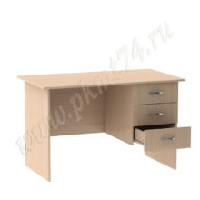 Стол однотумбовый с тремя ящиками МТ 06-10 дуб Молочный