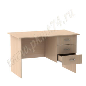 Стол однотумбовый с тремя ящиками МТ 06-10 дуб Молочный Стол однотумбовый с тремя ящиками МТ 06-10 дуб Молочный