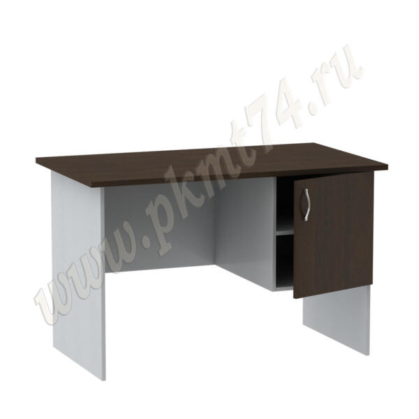 Стол однотумбовый офисный МТ 06-5 алюминий-венге