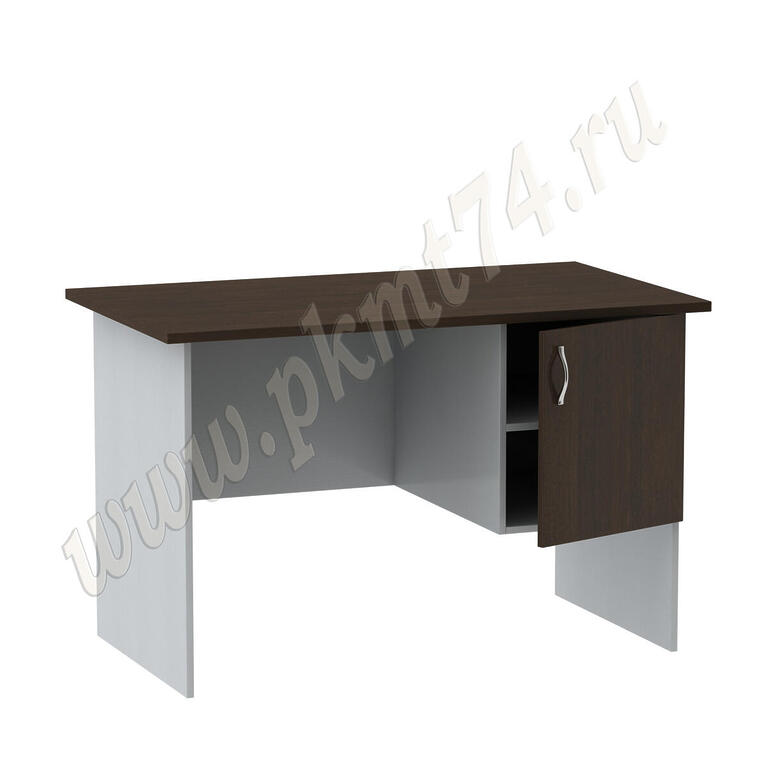 Стол однотумбовый офисный МТ 06-5 алюминий-венге