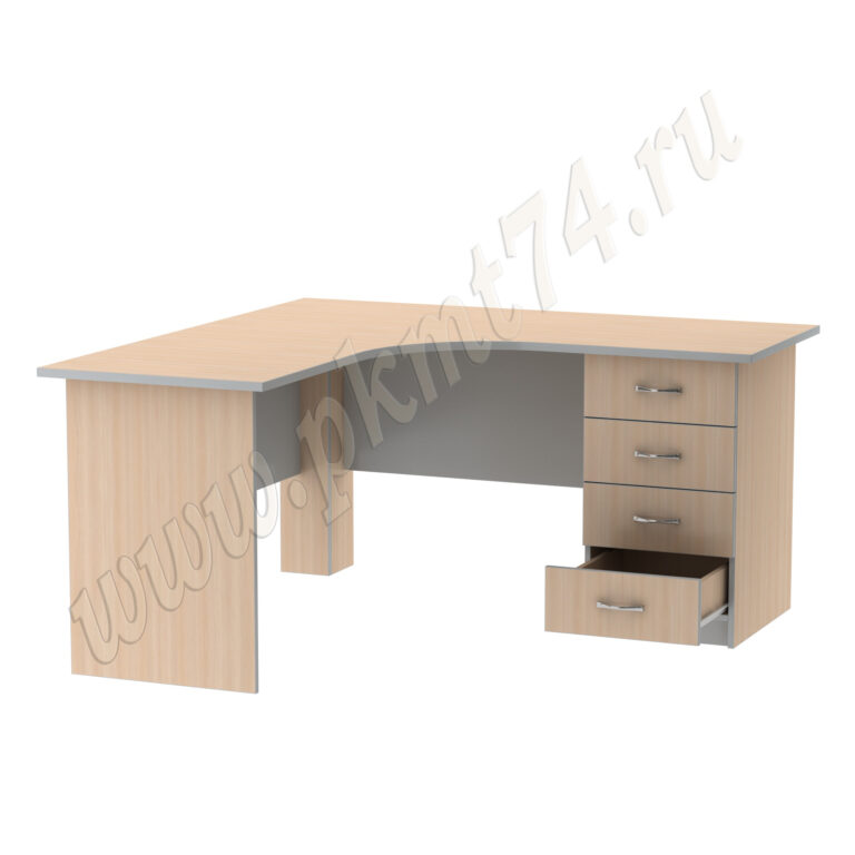 Стол письменный угловой для офиса МТ 06-14 Мол-Алюмин