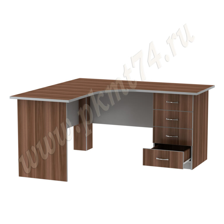 Стол письменный угловой для офиса МТ 06-14 Слива-Алюмин