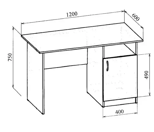 Стол письменный МТ 06-7 в линиях
