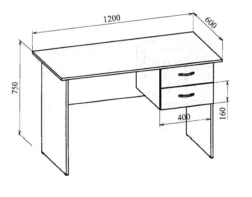 Стол письменный МТ 06-8 в линиях