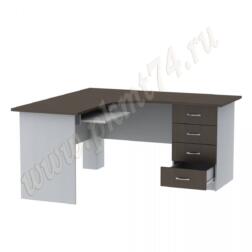 Стол угловой компьютерный для офиса МТ 07-6 Алюминий-Венге Стол угловой компьютерный для офиса МТ 07-6 Алюминий-Венге