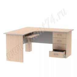 Стол угловой компьютерный для офиса МТ 07-6 Молочный-Алюминий Стол угловой компьютерный для офиса МТ 07-6 Молочный-Алюминий