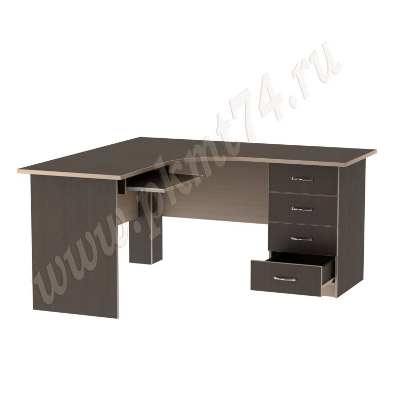 Стол угловой компьютерный для офиса МТ 07-6 Венге-Молочный