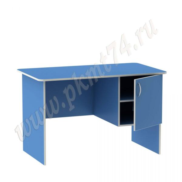 Стол воспитателя с вместительным ящичком, с полкой МТ 06-5 Голубой