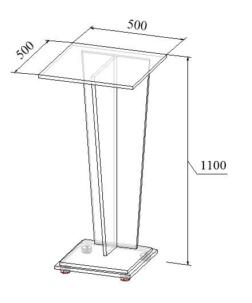 Трибуна для презентации МТ 08-14 чертёж с размерами