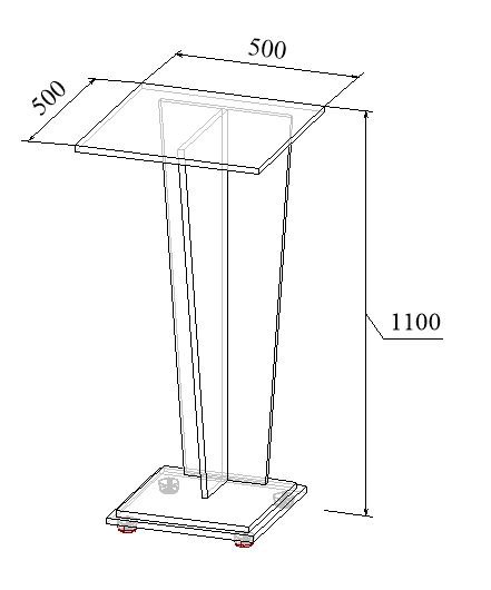 Трибуна для презентации МТ 08-14 чертёж с размерами