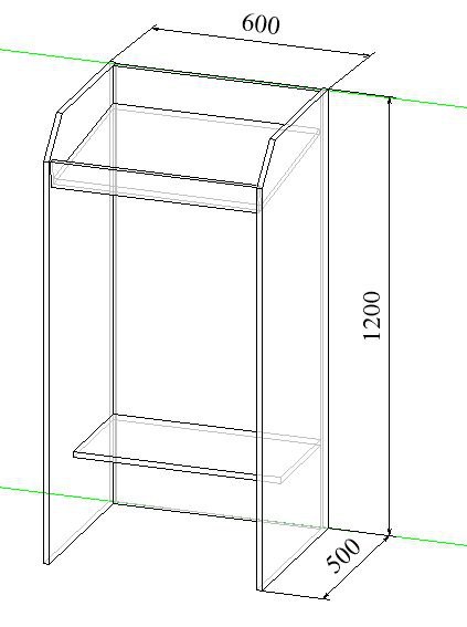 Трибуна напольная МТ 08-12 чертёж с размерами
