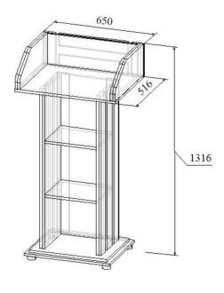 Трибуна усиленная МТ 08-13 чертёж с размерами
