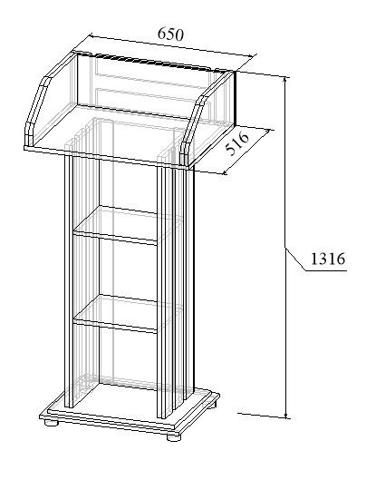 Трибуна усиленная МТ 08-13 чертёж с размерами