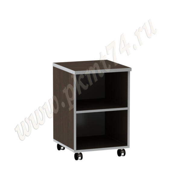 Тумба на колёсах открытая с полкой МТ 09-2 Венге-Алюминий Тумба на колёсах открытая с полкой МТ 09-2 Венге-Алюминий