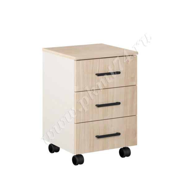 Тумба на колёсах с тремя выкатываемыми ящиками МТ 09-10 Тэффи - Клен