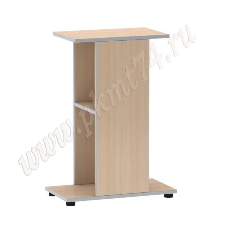 Тумба офисная для небольшого аквариума МТ 29-15 Молочный-Алюминий