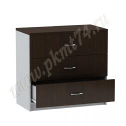 Тумба под оргтехнику с ящиками МТ 10-9 Алюминий-Венге