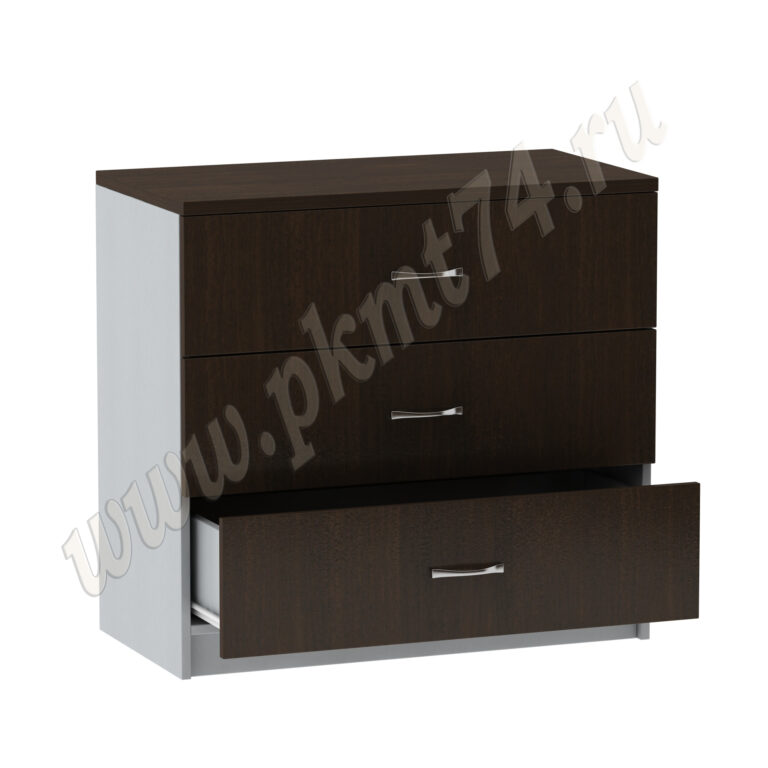 Тумба под оргтехнику с ящиками МТ 10-9 Алюминий-Венге