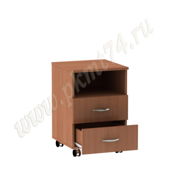 Тумба прикроватная на колёсах с двумя ящиками МТ 09-8 Вишня Оксфорд
