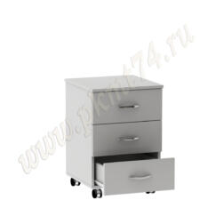 Тумба прикроватная на колёсах с тремя ящиками МТ 09-10 Серый