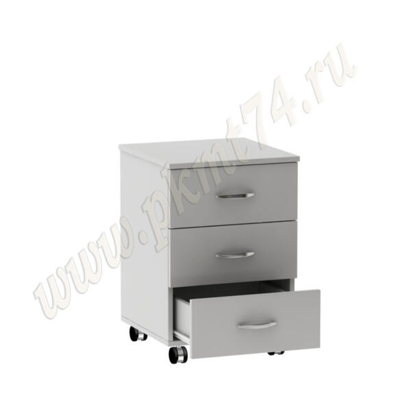 Тумба прикроватная на колёсах с тремя ящиками МТ 09-10 Серый