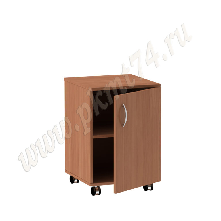 Тумба на колёсах с полкой и дверью МТ 09-4 Вишня Оксфорд
