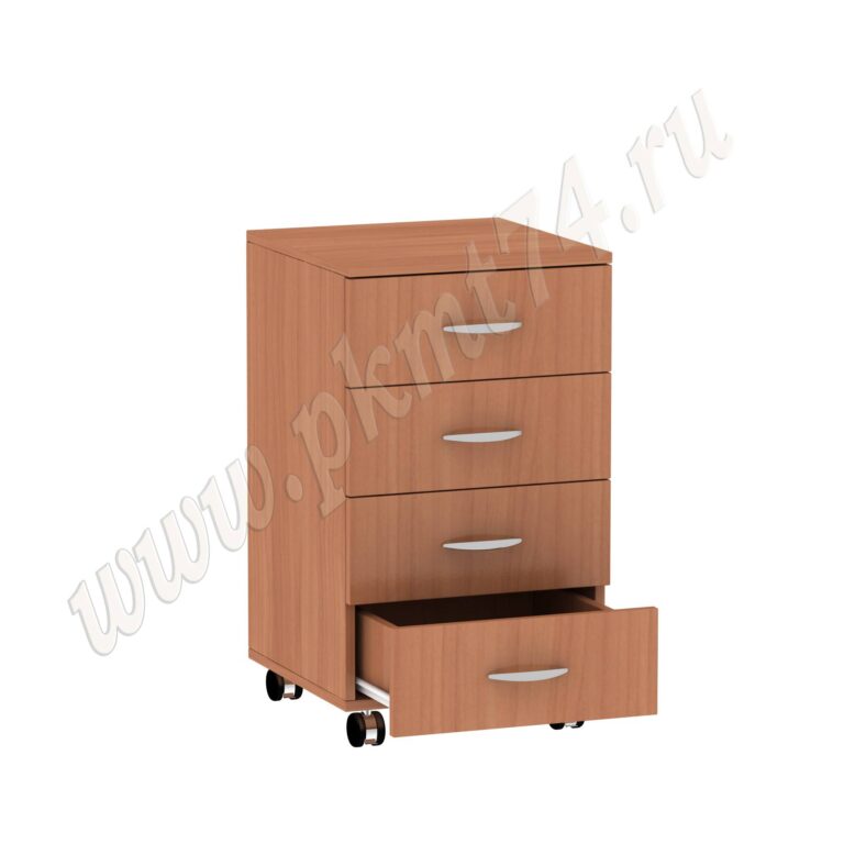 Тумба с ящиками на колесах МТ 09-18 Вишня Оксфорд