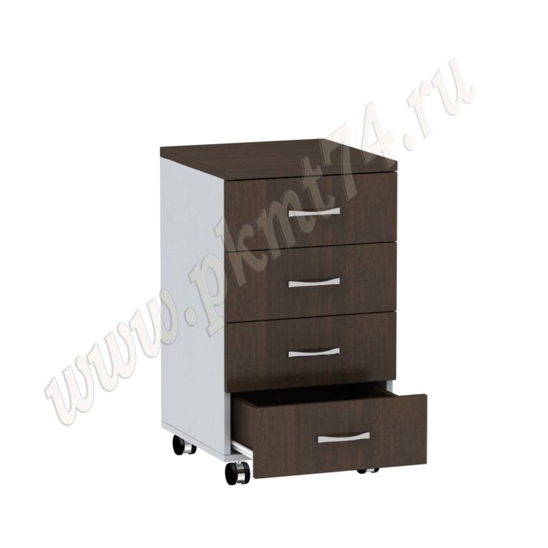 Тумба с ящиками офисная МТ 09-18 Алюминий-Венге