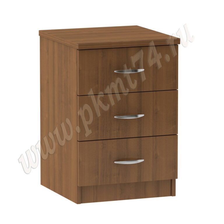 Тумба офисная с тремя ящиками МТ 09-17 Орех