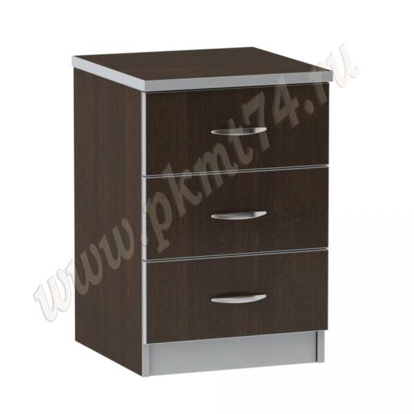 Тумба офисная с тремя ящиками МТ 09-17 Венге-Алюминий