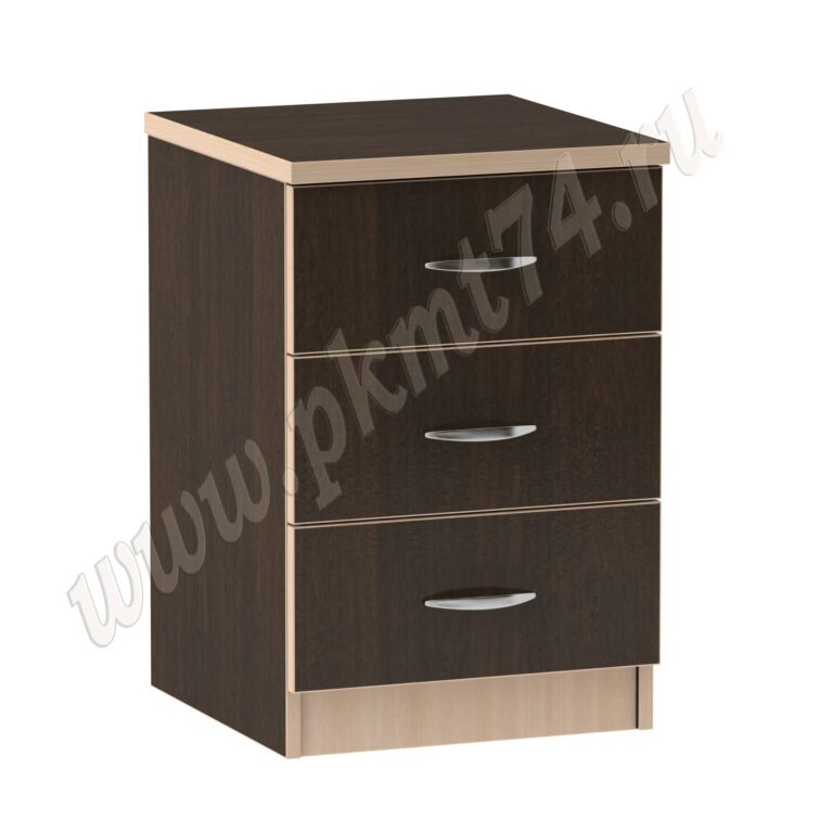 Тумба офисная с тремя ящиками МТ 09-17 Венге-Молочный