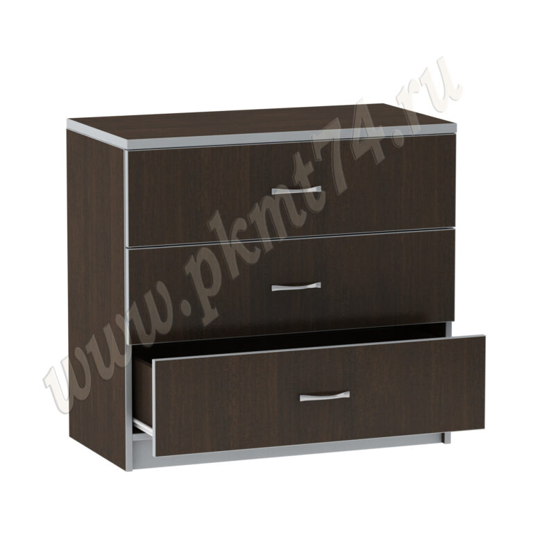 Тумба под оргтехнику с ящиками МТ 10-9 Венге-Алюминий