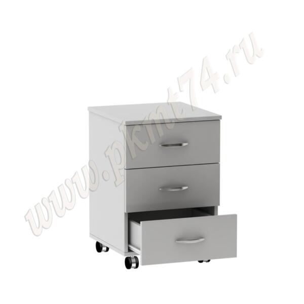Тумба на колёсах с тремя выкатываемыми ящиками МТ 09-10 Серый