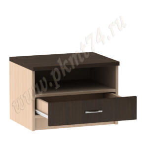 Тумба в спальню с ящиком и нишей МТ 09-16 Молочный-Венге