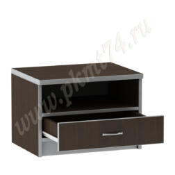 Тумба в спальню с ящиком и нишей МТ 09-16 Венге-Алюминий Тумба в спальню с ящиком и нишей МТ 09-16 Венге-Алюминий