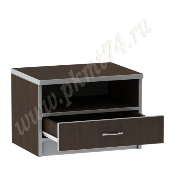Тумба в спальню с ящиком и нишей МТ 09-16 Венге-Алюминий