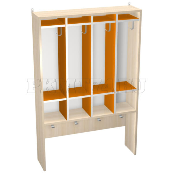 Вешалка настенная для полотенец МТ 17-11 Дуб молочный-оранжевый