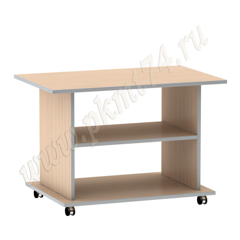 Журнальный стол на колесах МТ 29-7 Молочный-Алюминий