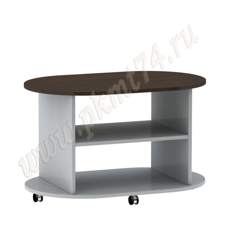 Журнальный стол овальный МТ 29-1 Алюминий-Венге