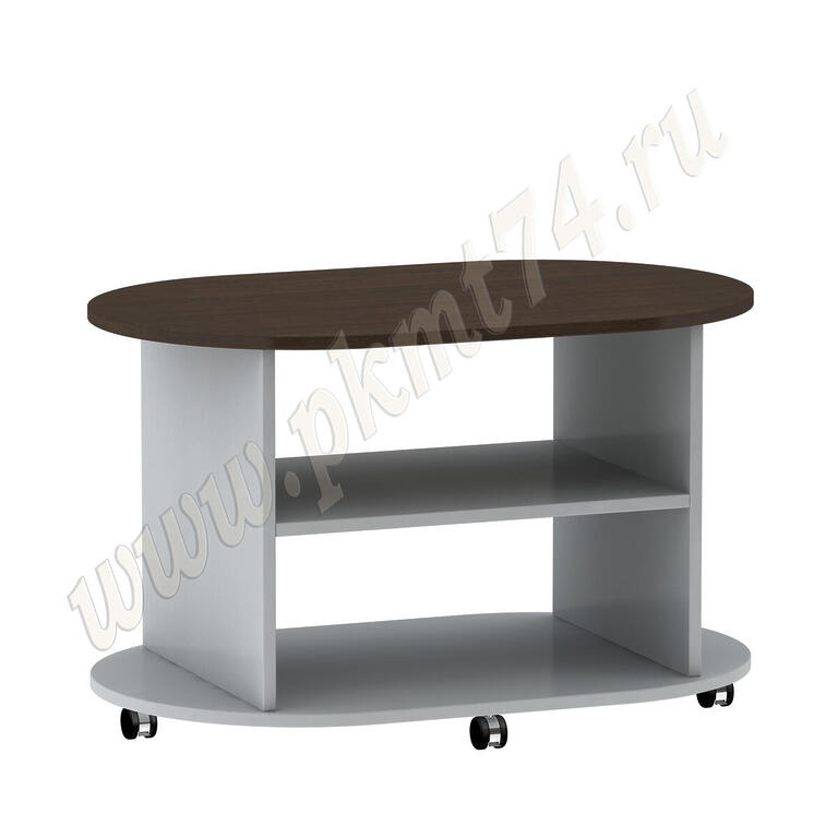 Журнальный стол овальный МТ 30-1 Алюминий-Венге