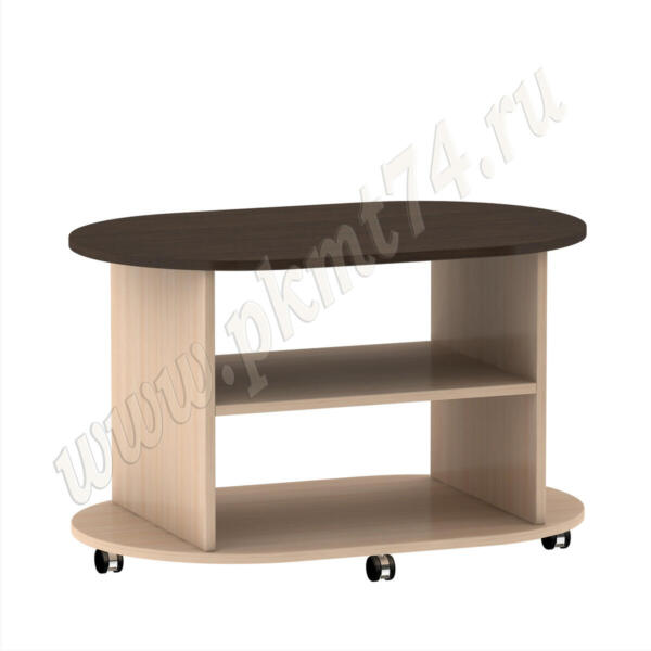 Журнальный стол овальный МТ 30-1 Молочный-Венге