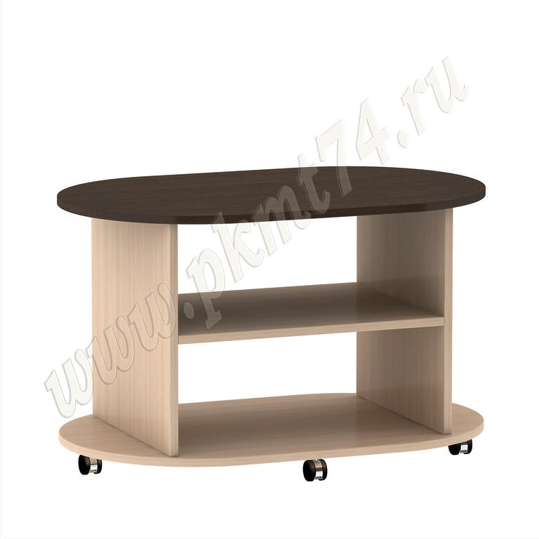 Журнальный стол овальный МТ 30-1 Молочный-Венге