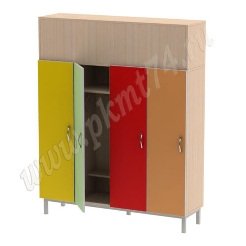 Шкаф для одежды на каркасе МТ 17-87 Дуб Молочный - Жёл-Зел-Крас-Оранж