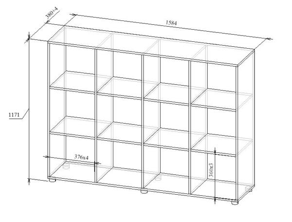 Стеллаж МТ 11-17 чертеж с размерами