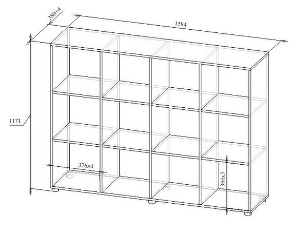Стеллаж МТ 11-17 чертеж с размерами