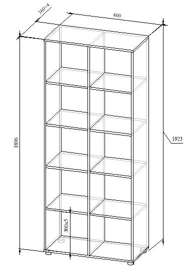 Шкаф-стеллаж с десятью ячейками открытый