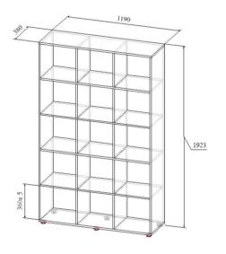 Стеллаж МТ 11-18 в размерах
