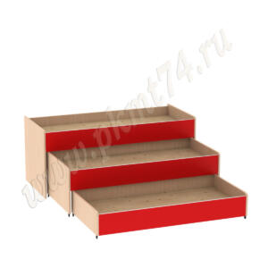 Кровать трехъярусная МТ 17-33 ДубМол+Крас