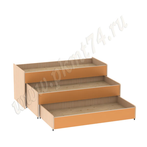 Кровать трехъярусная МТ 17-33 ДубМол+Оранж